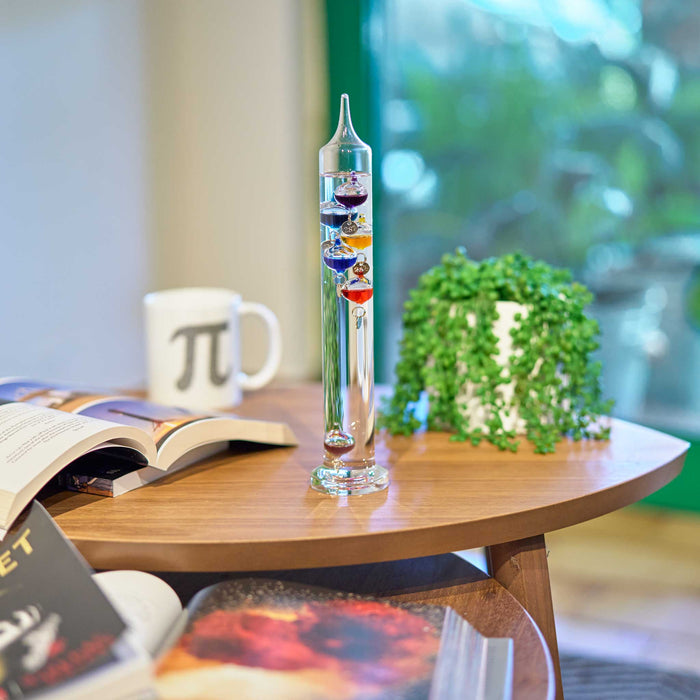 Galileo Liquid Thermometer Hand-blown Glass 11 inches